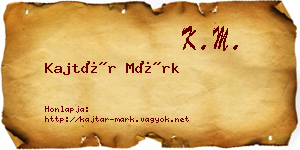 Kajtár Márk névjegykártya